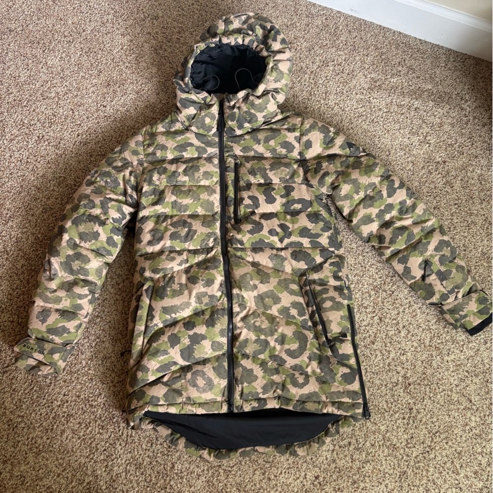 Burton Camo Hooded Quilted Jacket - Green/Tan/Black